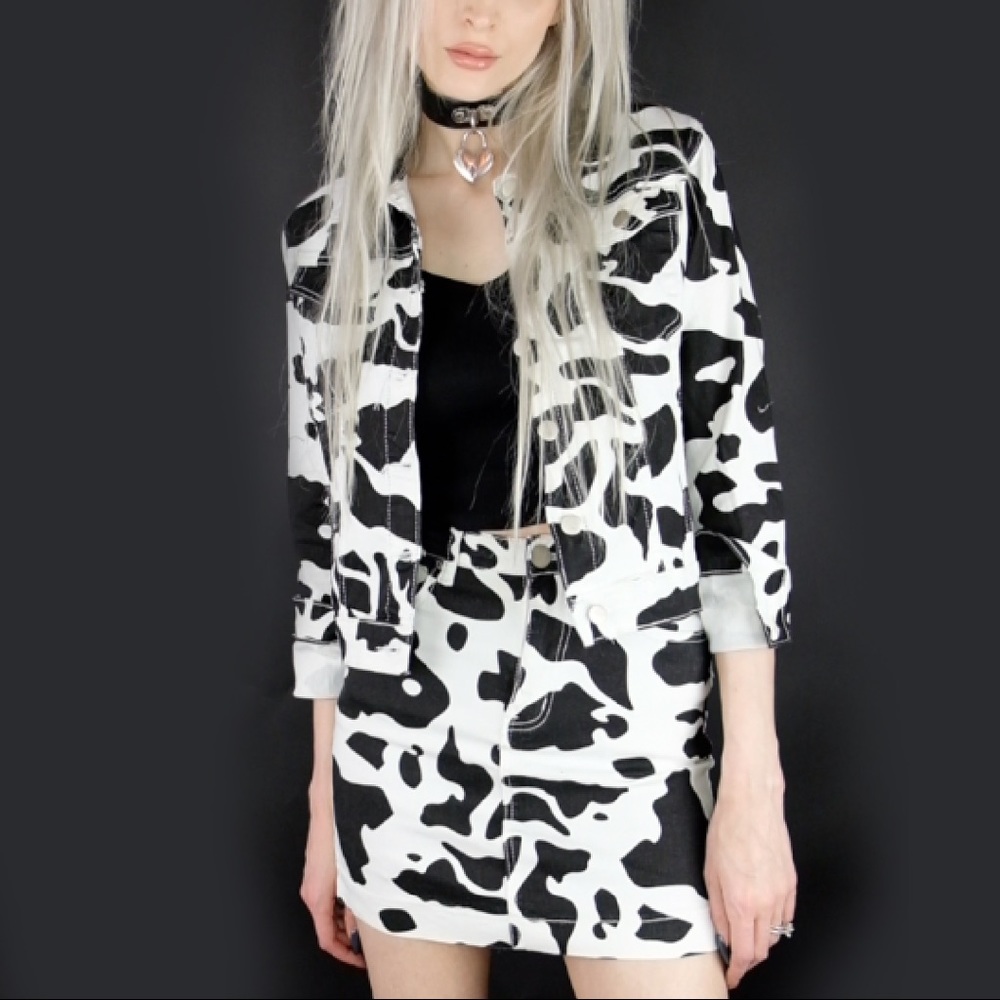 Cow Print Mini Skirt